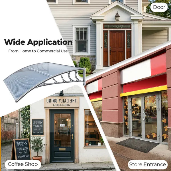 Awning For Door Entrance Window, 38x40 Inch Window Canopy Exterior, UV Rain Snow Protection For House Porch Patio Deck - view 4