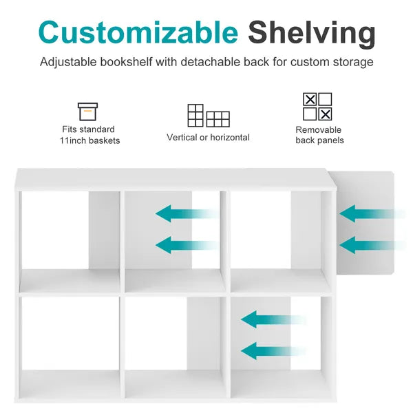 Cube Storage Organizer - Open Cube Bookshelf With Removable Back Panels, Display Storage Bookcase For Living Room - view 2