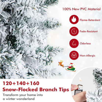 3 Pcs Set Potted Artificial Christmas Tree Snow Flocked Slim Pencil Christmas Tree - view 6