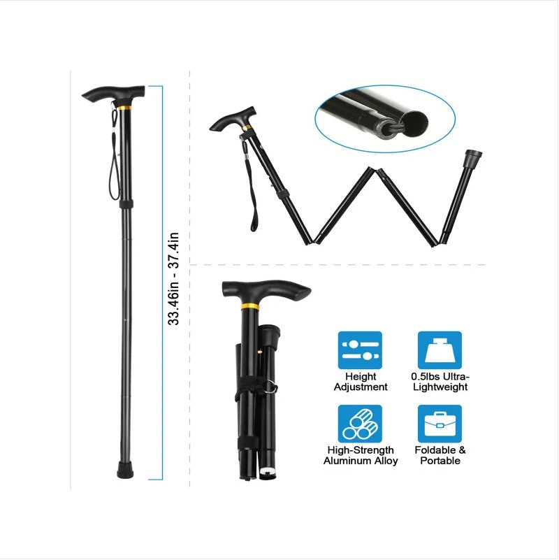 Black Male And Female Hikers Portable Mobility Aid Cane - view 7