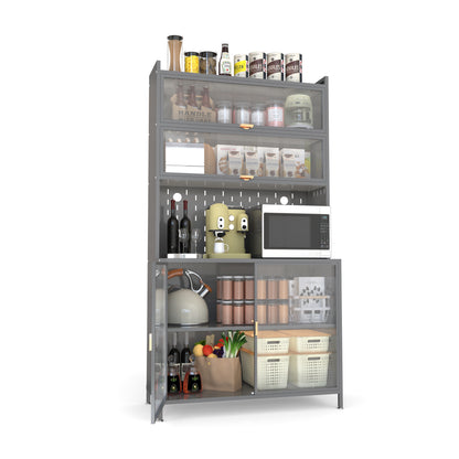 73'' Tall Kitchen Pantry Cabinet, 6 Level Flip Door With Pegboard Spacious - view 4