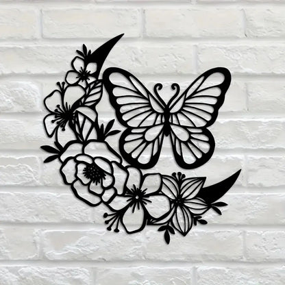 Moon Phase Butterfly iron Wall Art Bohemian Hanging Decor Indoor Outdoor Waterproof Sculpture Gift - view 5