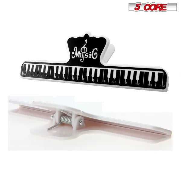 5Core Music Sheet Page Holder Clip Black Durable Plastic Music Score Fixed Clips - view 2