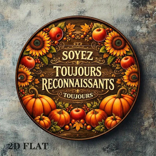 1pc 8x8in Autumn Harvest 2D Flat Round Sign, Harvest 2D Flat Round Sign, Flat Round Sign - view 2