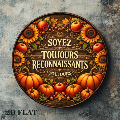 1pc 8x8in Autumn Harvest 2D Flat Round Sign, Harvest 2D Flat Round Sign, Flat Round Sign - view 2