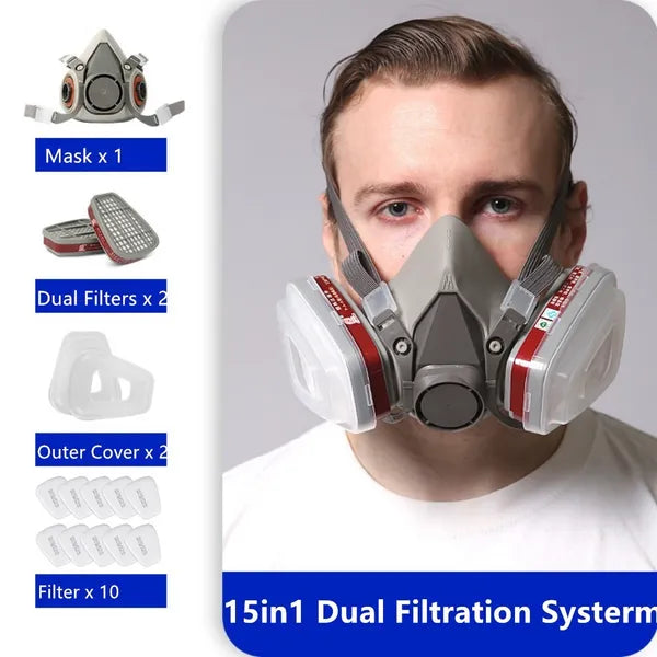 Halbe Gesicht Maske Atemgerät Staubmaske Für Holzbearbeitung Malerei Schweißen - view 4