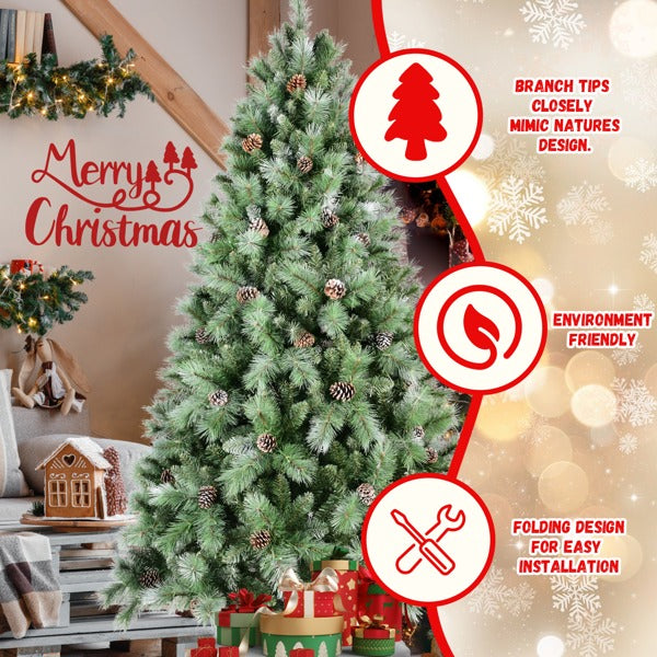 Artificial 5ft Green Christmas Tree With 694PVC Hard Needle Mixed Branch Tips,Pine Cone - view 4