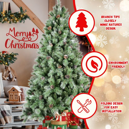 Artificial 5ft Green Christmas Tree With 694PVC Hard Needle Mixed Branch Tips,Pine Cone - view 4