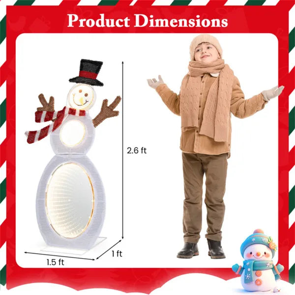Christmas Decoration Lighted Snowman With LED Lights And Metal Stand - view 2
