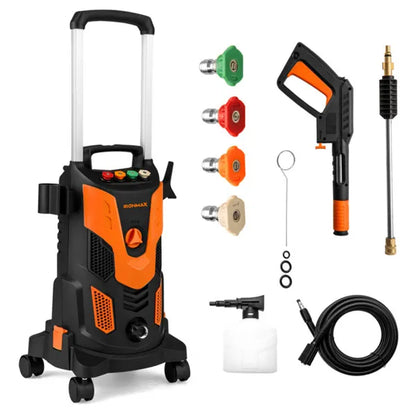 Orange Black 2300 PSI Electric Pressure Washer With 4 Quick-Connect Nozzles & Soap Bottle