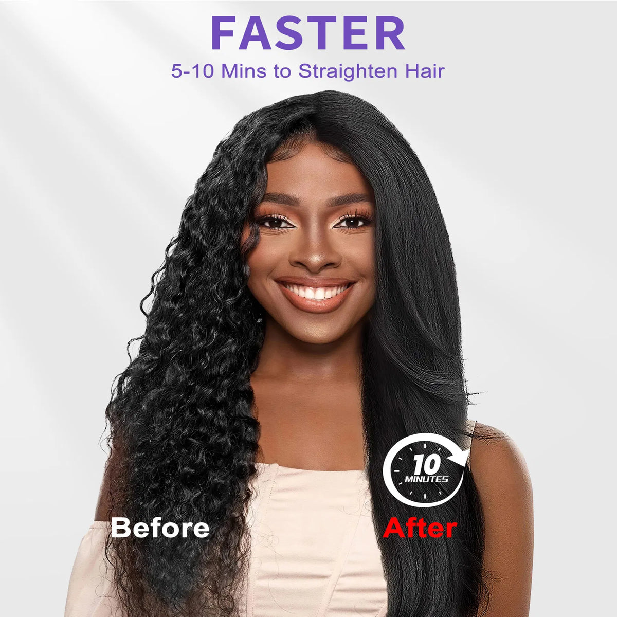 Hair Straightener Brush, Ionic Plus Steam Straightening Brush For Smooth, Anti-frizz Hair - view 8
