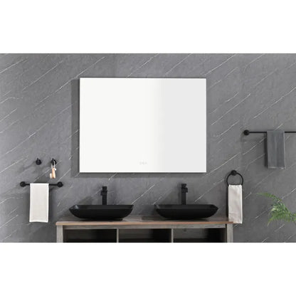48x36 Inch LED Backlit Bathroom Mirror with Metal Frame, Wall Mounted Vanity Mirror with Smart Touch Button, Anti-Fog - view 5