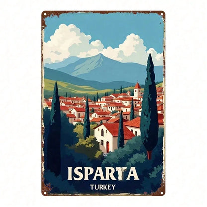 Vintage Turkish Isparta Landscape Metal Sign 8x12 Inch, 2D Flat Wall Art Plaque - view 6