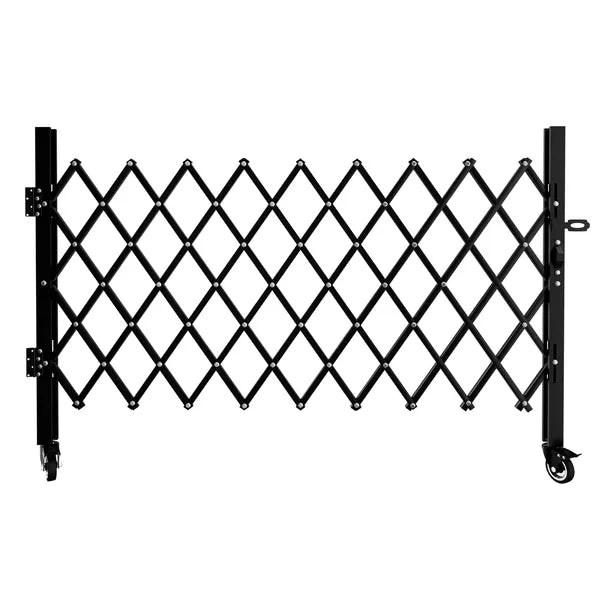 Foldable Security Gate, Expandable Safety Barrier With 360' Swivel Casters Lockable Design
