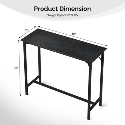 43-Inch Bar Table (Black) - 209 Lbs Capacity Pub Height Table With Durable MDF Top & Metal Frame - view 5
