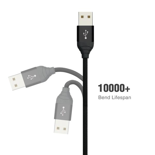 Esoulk 2A Heavy Duty Braided USB Lightning Cable 2M (6.6f) Black