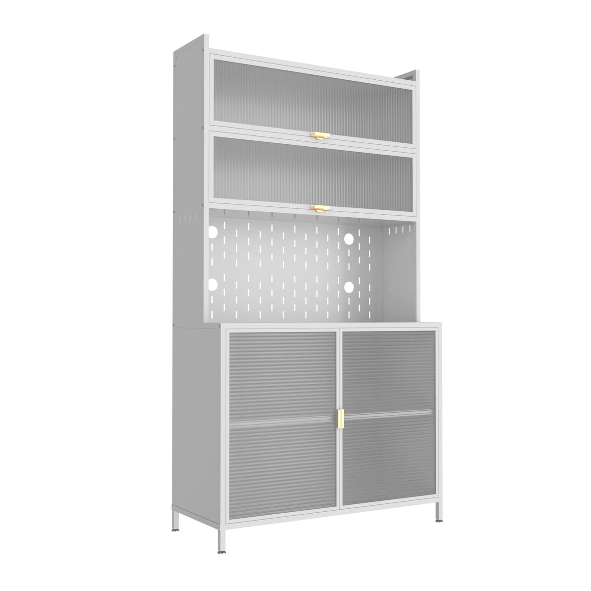 73'' Tall Kitchen Pantry Cabinet, 6 Level Flip Door With Pegboard Metal Pantry Storage Cabinet - view 8