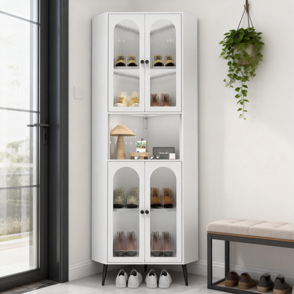 73inch Corner Cabinet, Metal Storage Cabinet With Doors And Adjustable Shelves - view 9