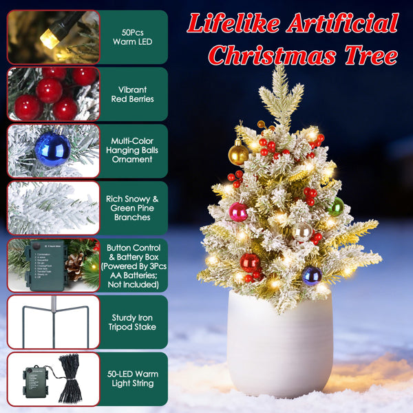 50 LED Lifelike Artificial Christmas Tree - 8 Lighting Modes, Auto 6H/18H Timer & IP44 Waterproof - view 5