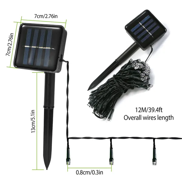 Solar String Lights LED Solar Power Fairy String Light 12M - view 3