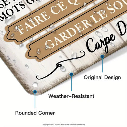Vintage French Inspirational Quotes Metal Sign Rustic Wall Art For Home Farmhouse Cafe Decor - view 5
