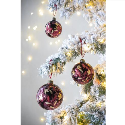 D3.9 Christmas Ball Ornaments, Glass Decorative Hanging Ball Christmas Tree Ornaments For Holiday Party Decorations - view 4