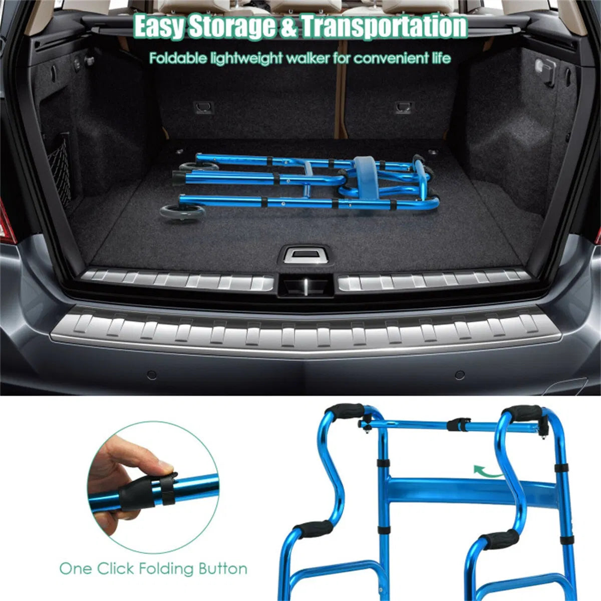 Blue Walking Aid Foldable - view 5