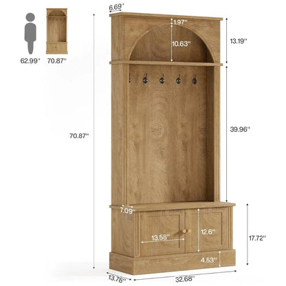 Entryway Coat Rack Shoe Storage - view 3