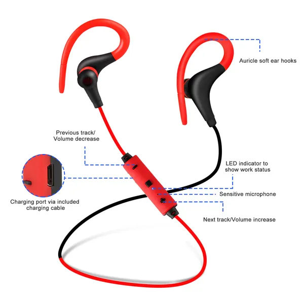 Wireless Headsets V4.1 Sport In-Ear Stereo Headphones Sweat-proof - view 2