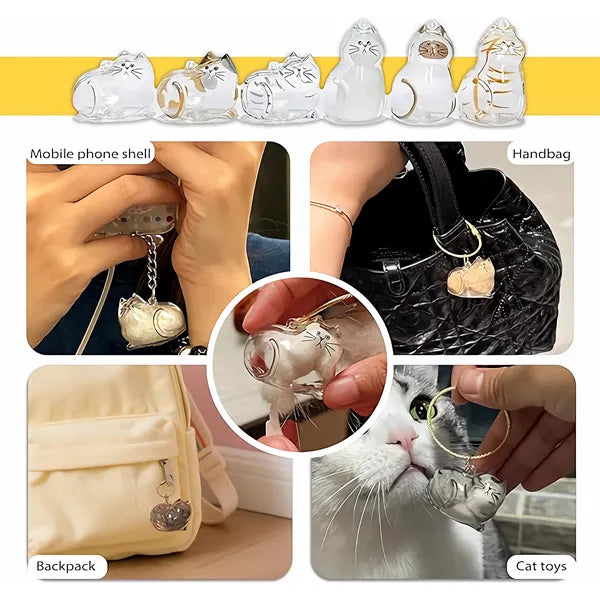 6-Piece Cat Hair Memorial Pendant Set - Pet Keepsake - Soft Fur Capsule Pendant, Portable Keychain - view 4