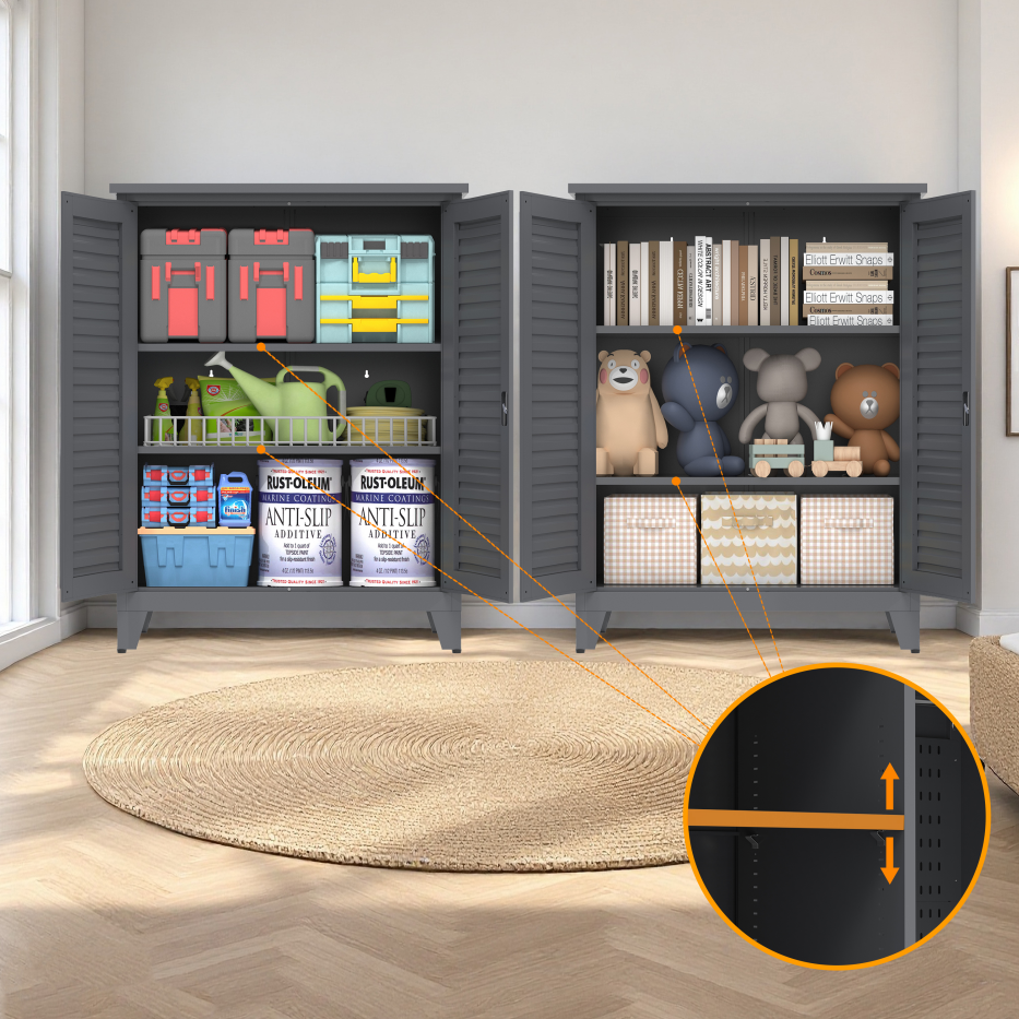 47'' Tall Metal Tool Storage Cabinet, With Ample Storage Space For Garage,Warehouse,Garden,Office, Living Room,Bathroom - view 2