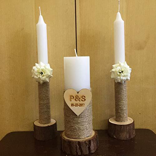Wooden Wedding Candle Holders - view 4