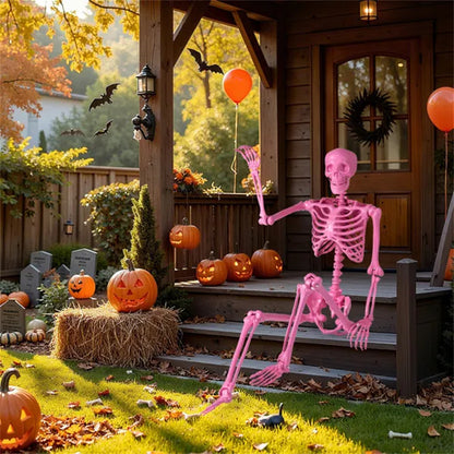 Halloween Skeleton Decor - No Assembly Needed, Integrated Hanging Rope, Playful-Spooky Vibe For Parties Yards - view 3