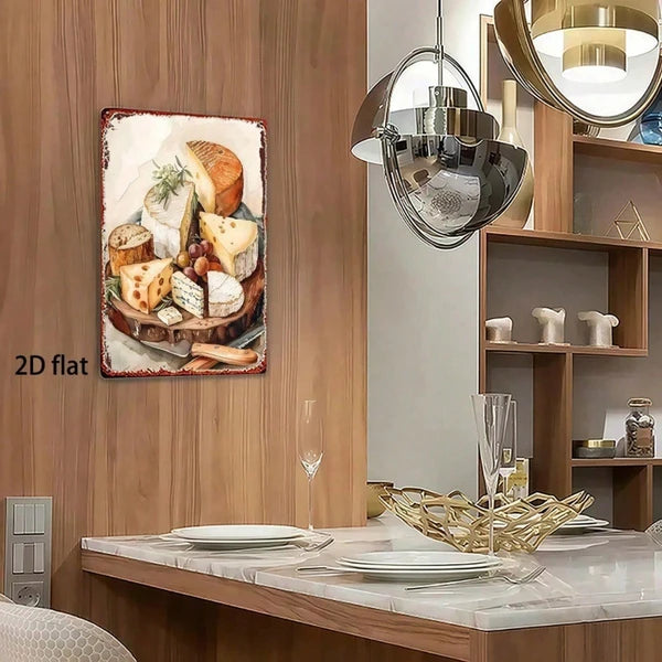 Vintage Cheese Platter Metal Sign 8x12 Inch Retro" Tin Sign 2D Flat Print Square - view 3