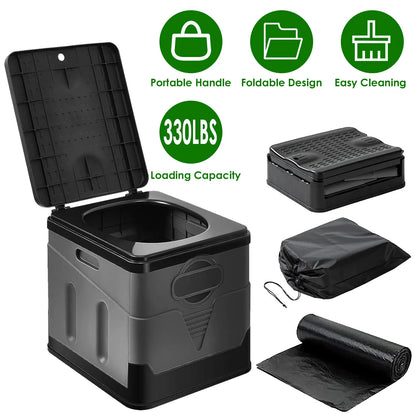 Portable Toilet with Carry Bag Foldable Emergency Toilet with Lid Trash Bags Camping Toilet Foldable Toilet for Car