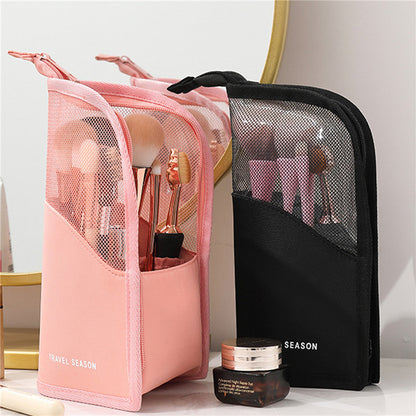 Makeup Brush Case Makeup Brush Holder Travel Waterproof Cosmetic Bag Stand-up Foldable Makeup Cup With Zipper - view 2