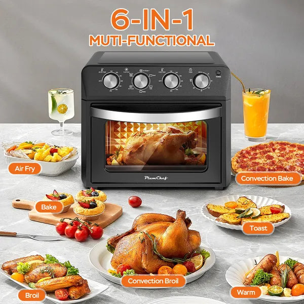 27.5QT 6-in-1 Air Fryer Toaster Oven Dropdown-Door 6-Slice Countertop Convection Oven For Air Frying, Baking, Roasting - view 2
