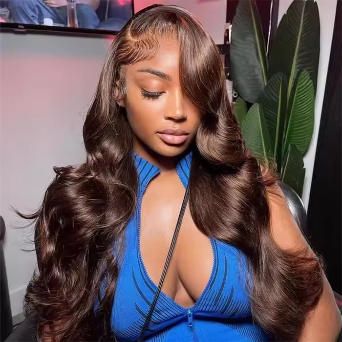 Wig Human Hair Lace Front Wig 13x4 High-Definition Brown Lace Front Wig Human Hair With Aligned Cuticles Vietnam Wig - view 4