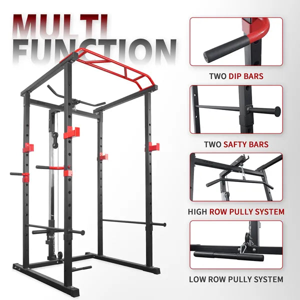 Power Cage Squat Rack Stands Gym Equipment 1000-Pound Capacity Exercise Olympic - view 5