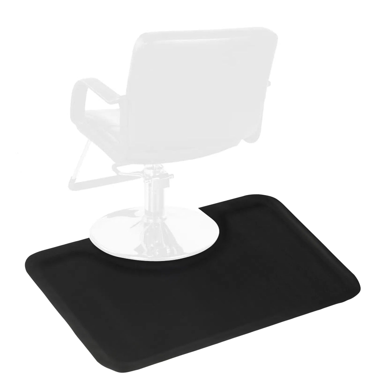 3′x 4.5′x 1/2" Beauty Salon Square Anti-fatigue Salon Mat (Square Outside And Round Inside) Black - view 3