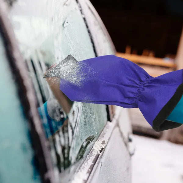 Ice Scraper Glove Car Windshield Snow Scraper Remover Glove Lined Of Fleece Winter Ice Scraper Mitt - view 3