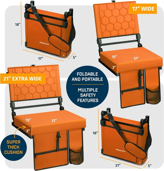 Alpcour Folding Reclining Stadium Seat With Back Support For Bleachers - view 4