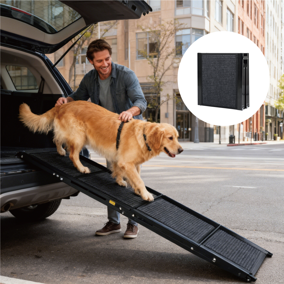 Dog Ramp For Car 71inch Long & 19.3inch Wide Portable Dog Ramps For Large Dogs With Non-Slip Rug Surface Dog Car Ramp