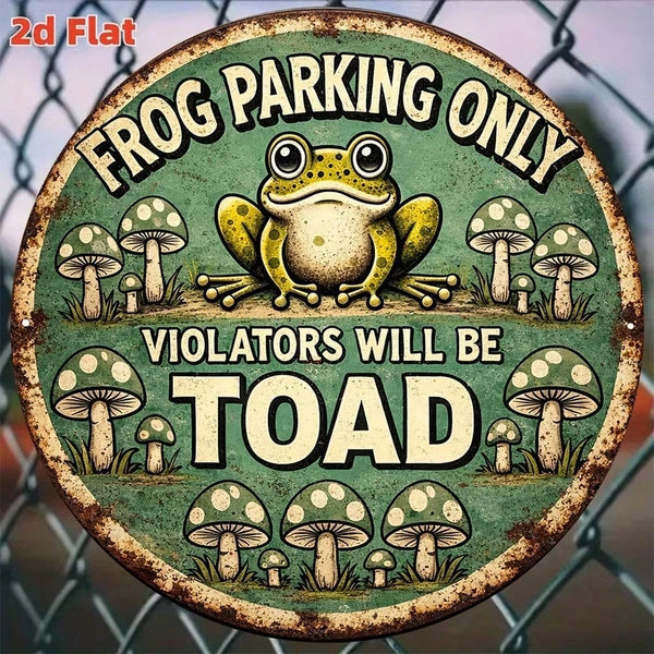 Pc Funny Frog Parking Sign, "Frog Parking Only" & " "Frog, Only" & "Frog Turns To Toad When Parking - view 4