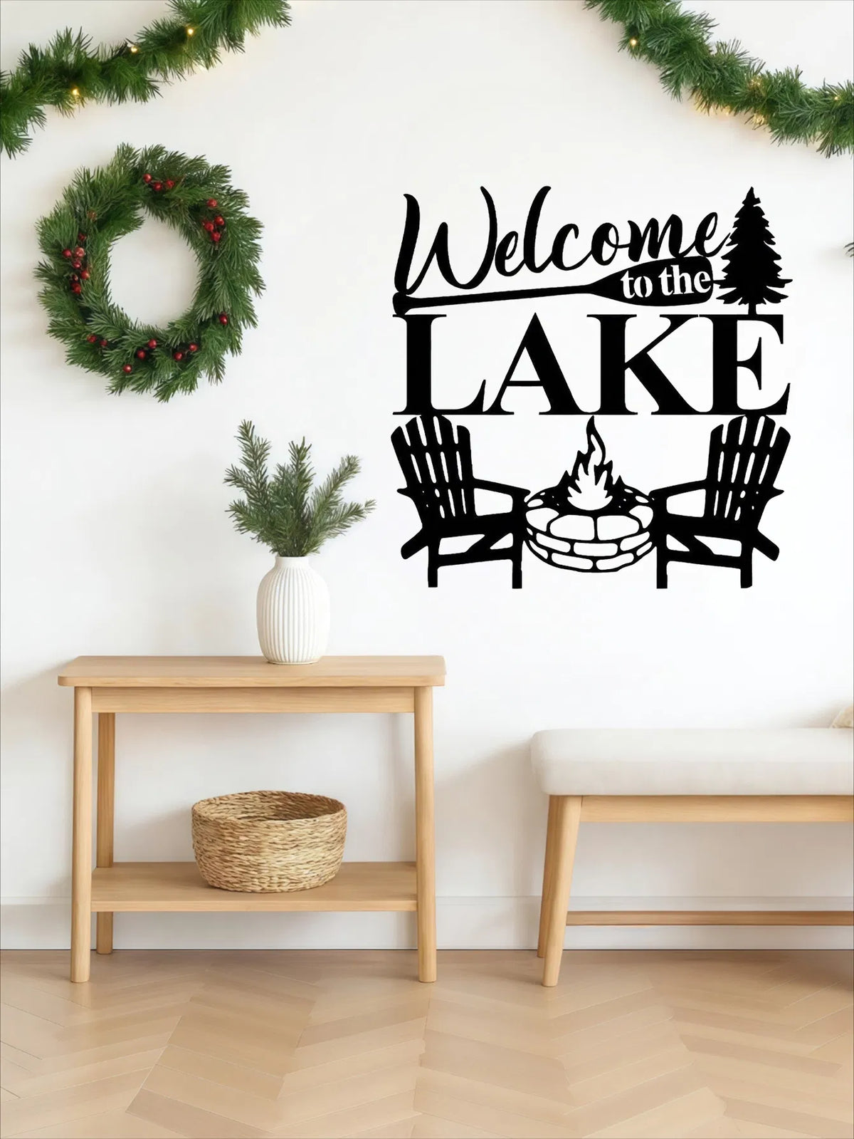 Modern Abstract Lake Waterproof Rust Resistant iron Wall Art Living Room Bedroom Office Patio Decor - view 5