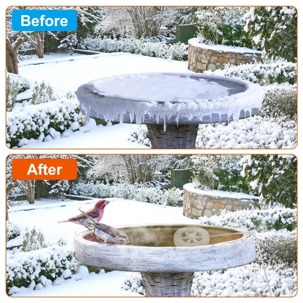 70W Bird Bath Heater For Outdoors Winter Heated Bird Bath Deicer Waterproof Aluminum Alloy Water Heater With Thermostat - view 3