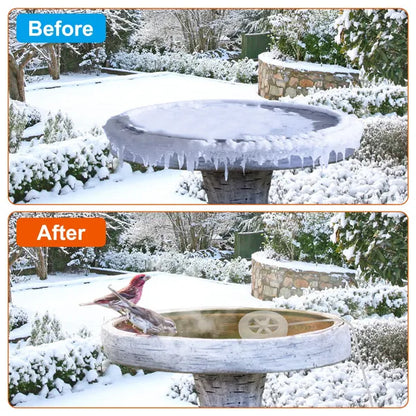 70W Bird Bath Heater For Outdoors Winter Heated Bird Bath Deicer Waterproof Aluminum Alloy Water Heater With Thermostat - view 3