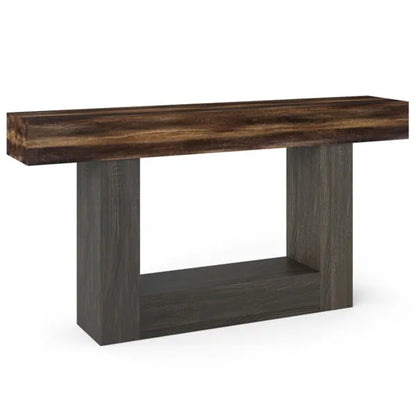 63" Long Narrow Entryway Table With Anti-Tip Safety, Farmhouse Sofa Console Table With 2-Tier Storage For Living Room - view 4