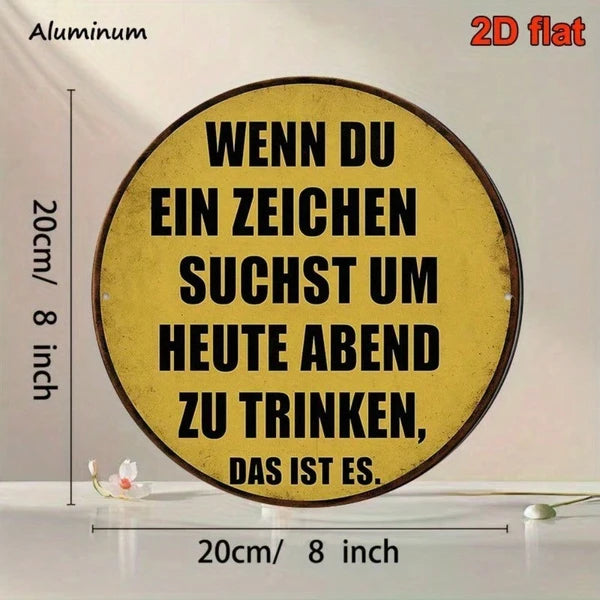 1pc 8x8 Inch Round French Aluminum Sign, Vintage Drinking Bar Decor Plaque - view 3