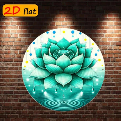 1pc Fresh Green Lotus Droplet Round Sign, Green Lotus Droplet Round Sign, Droplet Round Sign - view 5